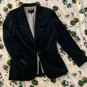 J.Crew green velvet blazer, size 00